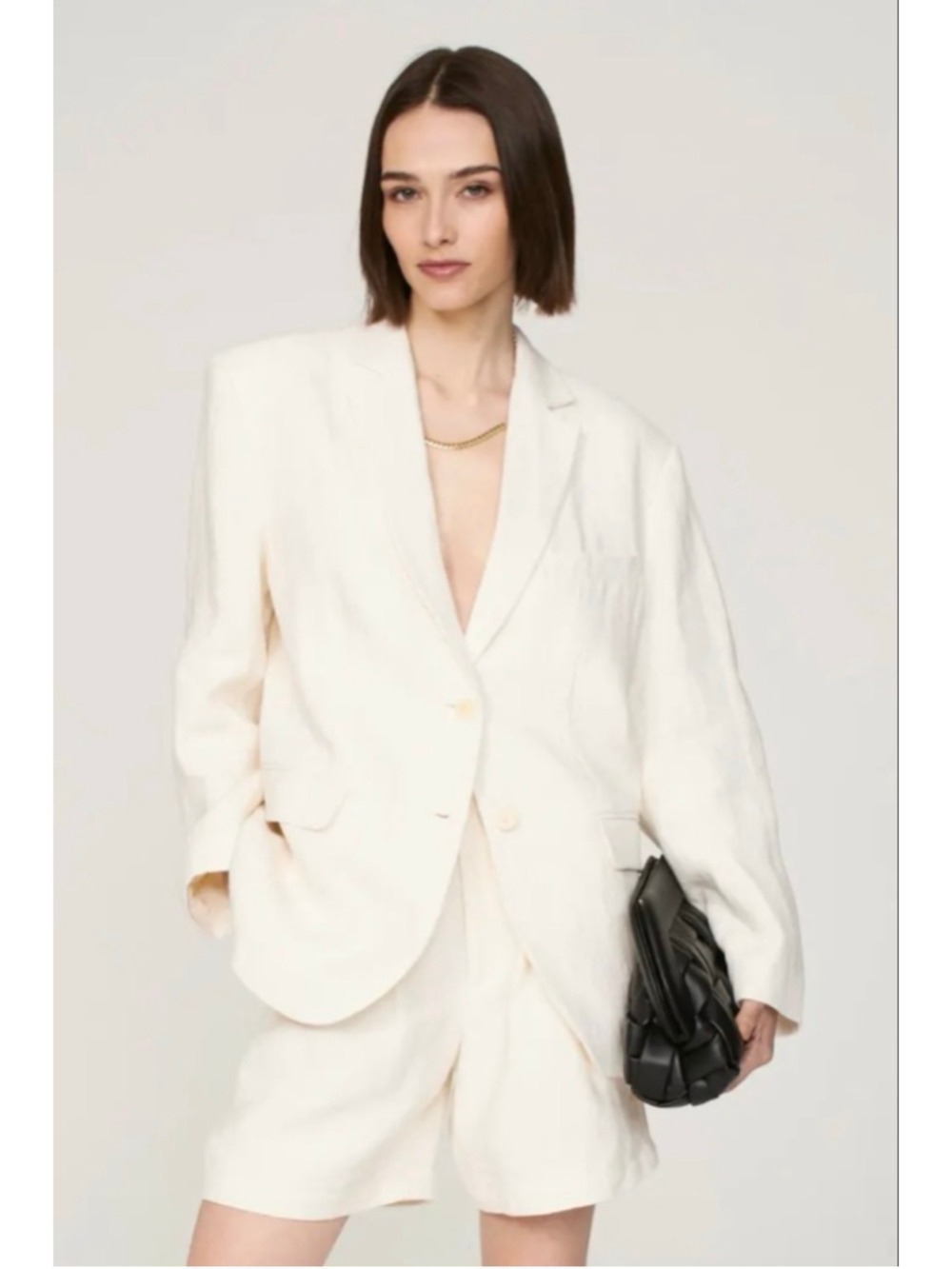ANINE BING Off-white Linen Oversized Blazer M